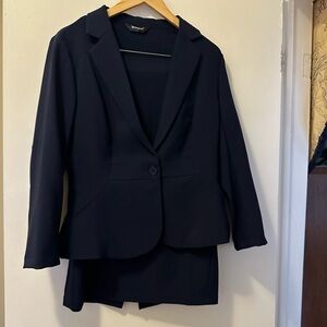 Navy Allegra K Skirt Suit Set in Large